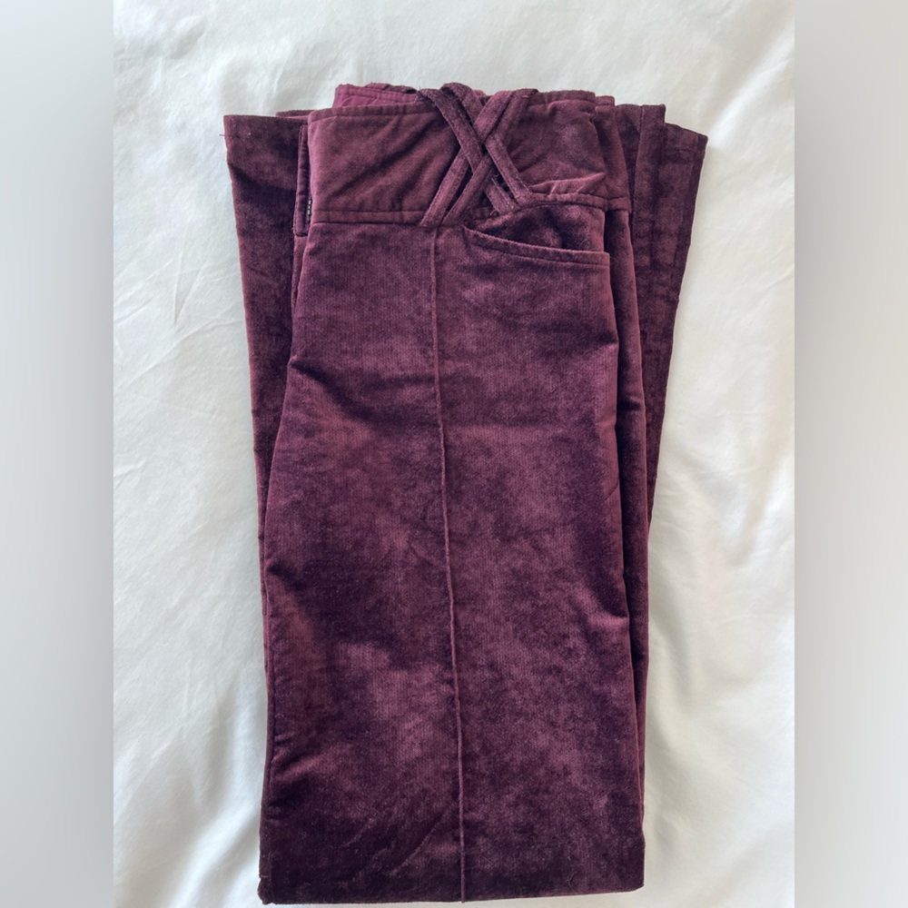 Nanette Lepore Wide Leg, Velvet Maroon pants